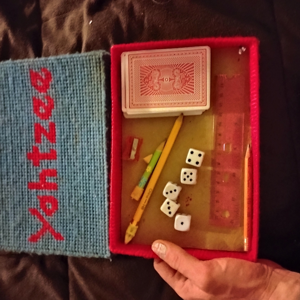 Yahtzee Game Set with Red and Yellow Accents